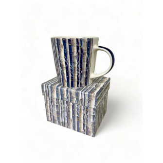 Brzozy Kubek Porcelanowy w Ozdobnym Pudełku 350 ml