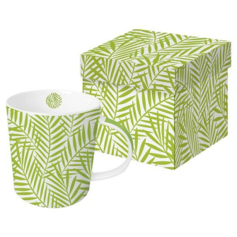Liście Palmowe Kubek Porcelanowy w Ozdobnym Pudełku 350 ml