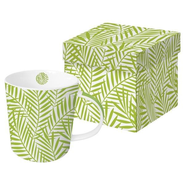 Liście Palmowe Kubek Porcelanowy w Ozdobnym Pudełku 350 ml Liście Palmowe Kubek Porcelanowy w Ozdobnym Pudełku 350 ml