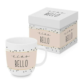 „Ciao Bello”Kubek Porcelanowy w Ozdobnym Pudełku 400 ml