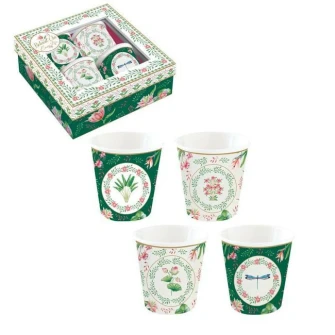 Ogród Botaniczny – Zestaw Filiżanek Porcelanowych do Espresso w Ozdobnym Pudełku 100 ml