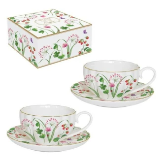 Polne Kwiaty – Zestaw Filiżanek ze Spodkiem Porcelanowych w Ozdobnym Pudełku 100 ml