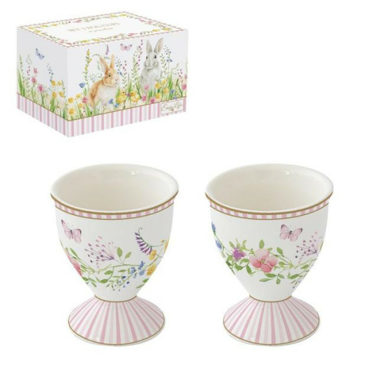 Wielkanoc – Zestaw Kieliszki na Jajka z Porcelany w Ozdobnym Pudełku