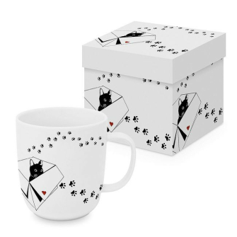 Kocie Łapy Kubek Porcelanowy w Ozdobnym Pudełku