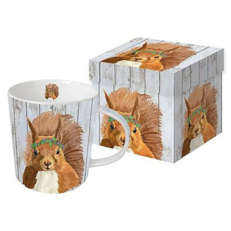 Wiewiórka Kubek Porcelanowy w Ozdobnym Pudełku