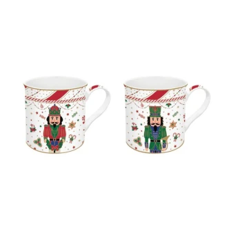 Dziedek do orzechów Kpl. 2 wysokiej jakości kubków Fine China 300 ml w zestawie prezentowym