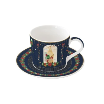 Świąteczna scanka Filiżanka śniadaniowa ze spodkiem 380ml w kolorowym pudełku - porcelana