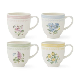 Zestaw Kubków porcelanowych Kwiaty i Motyle
